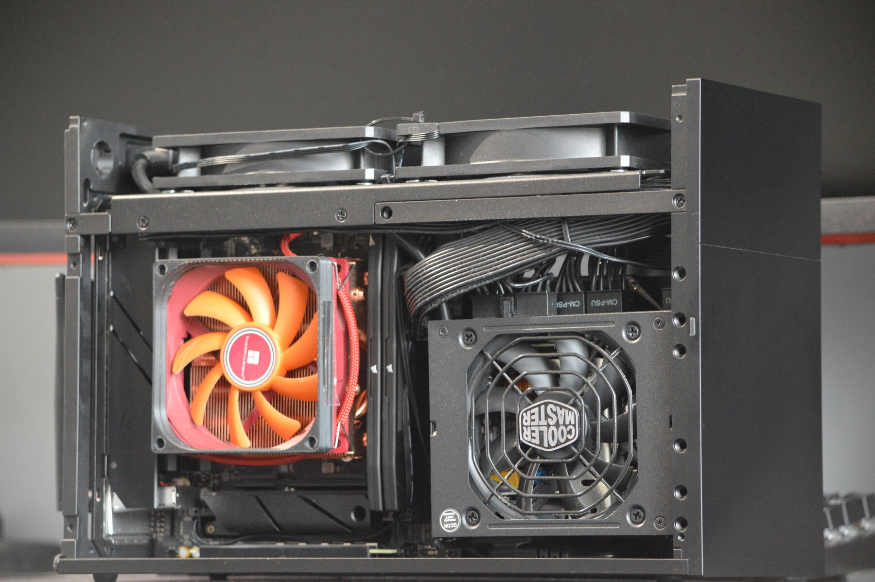 CPU side of the custom ITX workstation